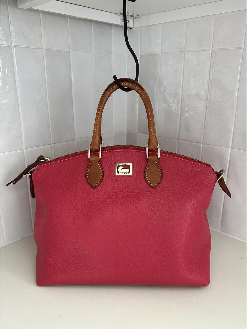 Dooney & Bourke vintage pebble leather Satchel handbag or crossbody-FUCHSIA